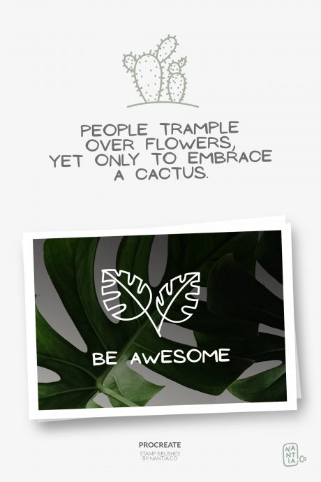 100 Procreate stamps Boho-Chic Plants and Leaves