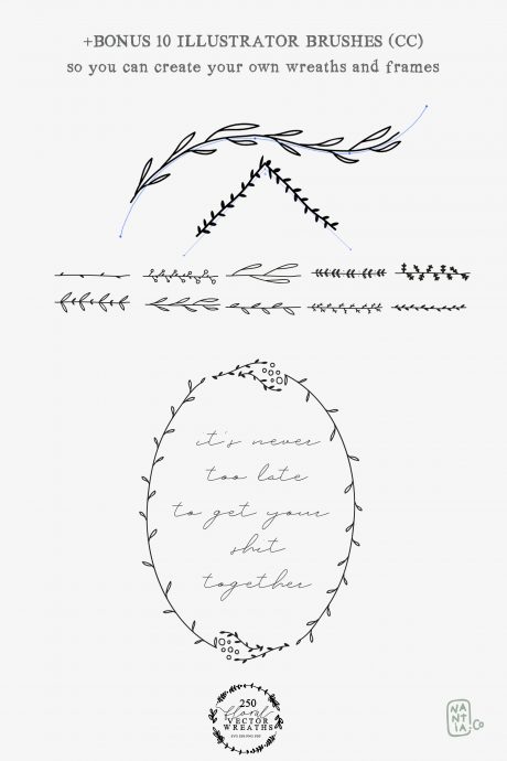 250 Wreaths Vector MEGAPack