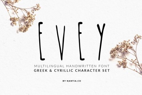 Evey Handcrafted Multilingual Font | Latin / Greek / Cyrillic