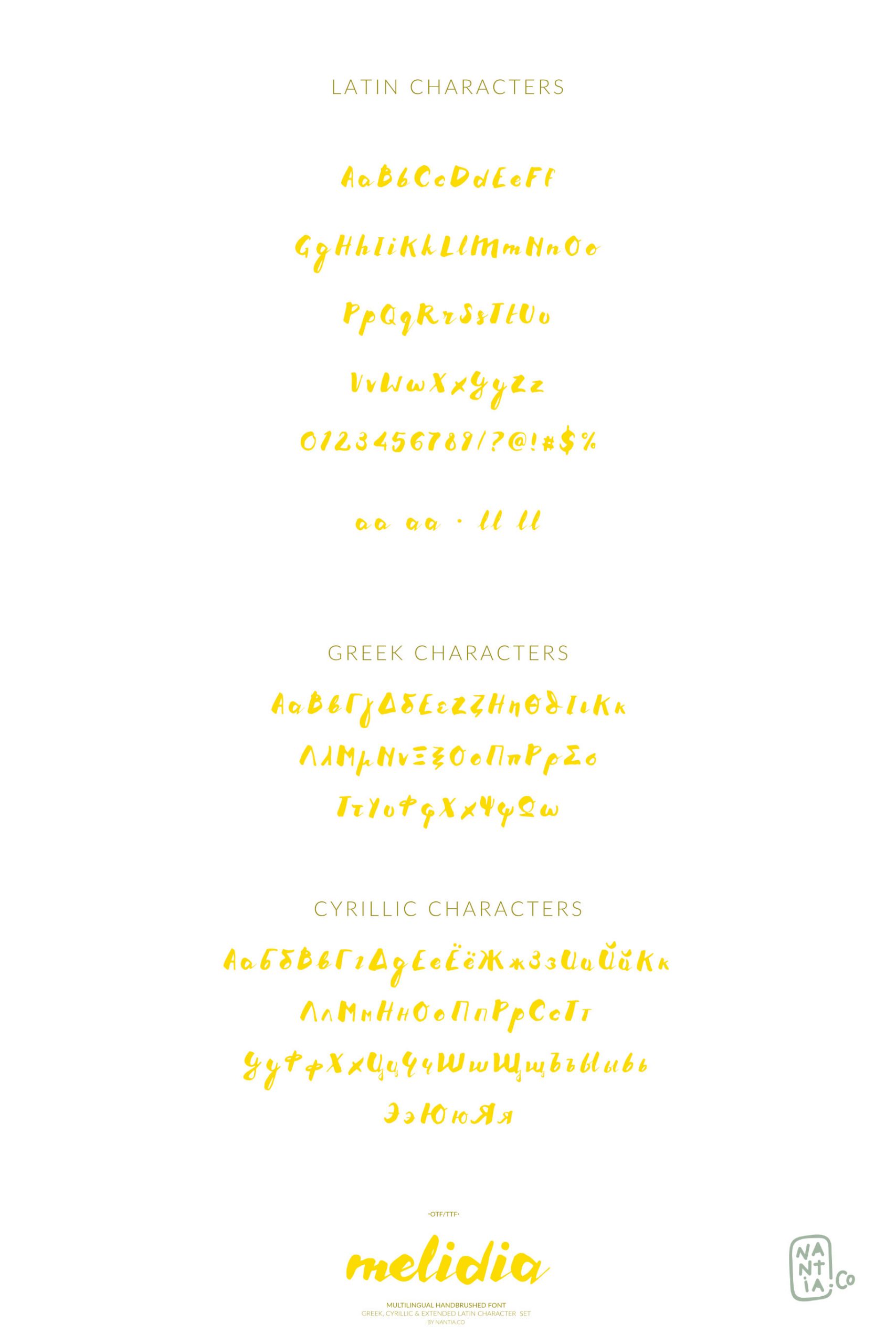 Download Free Handbrushed Greek Cyrillic Typeface Melidia Font Nantia Co Fonts Typography