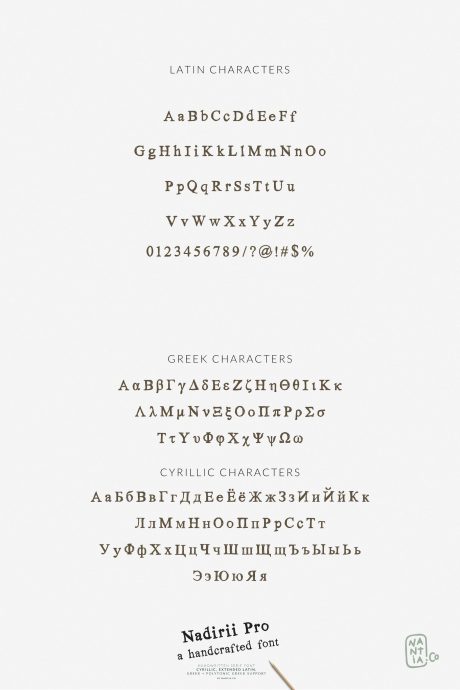 Nadirii Pro Greek Cyrillic Font