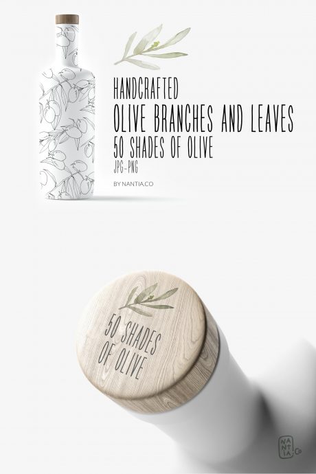 Olive branches and leaves illustrations MegaPack