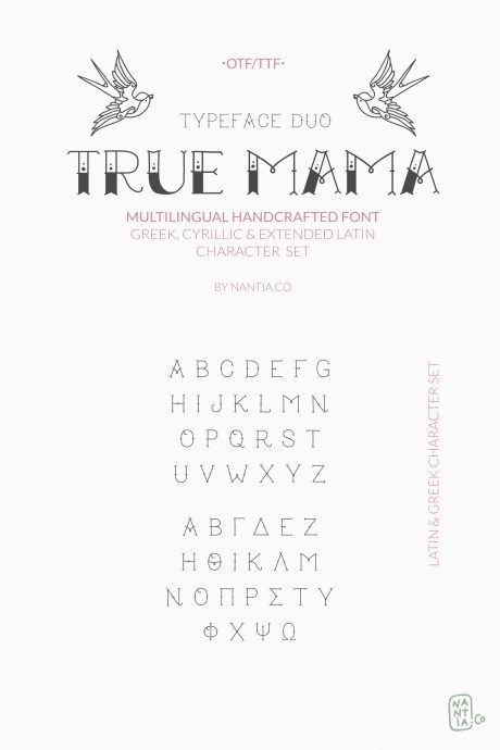 True Mama Cyrillic Greek Typeface Duo