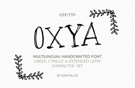 OXYA Cyrillic Greek Handcrafted Font