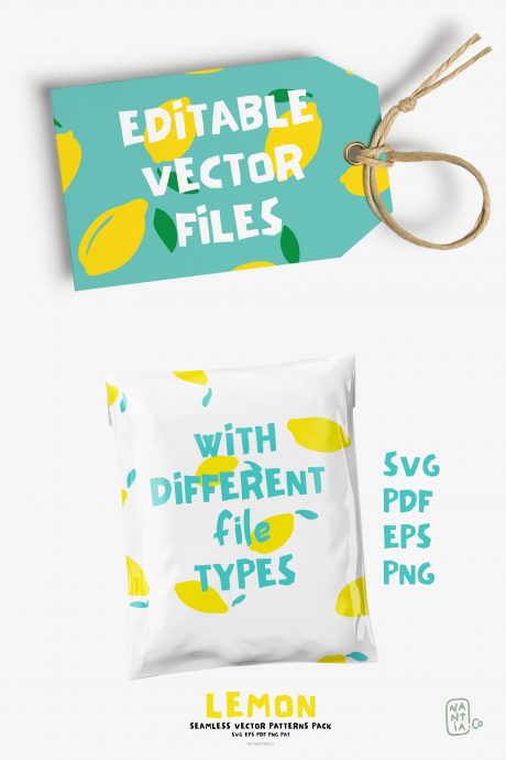 Lemon Seamless Vector Patterns Pack