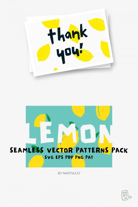 Lemon Seamless Vector Patterns Pack