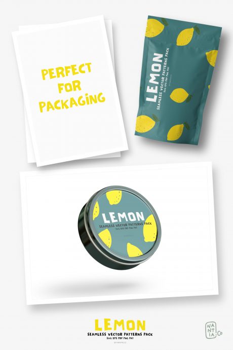 Lemon Seamless Vector Patterns Pack