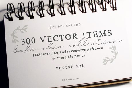 300 Boho-Chic Vectors Mega Pack