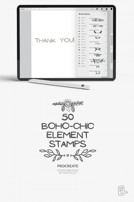 Procreate stamps Boho-Chic elements By nantiaco