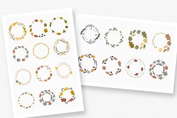 30 Fall Vector Wreaths Pack