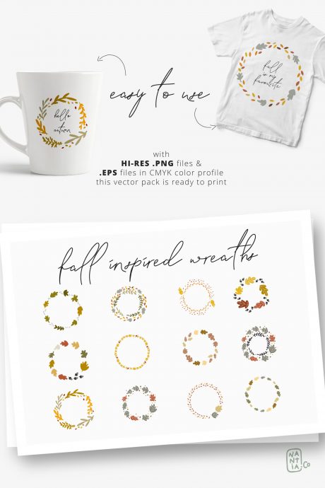 30 Fall Vector Wreaths Pack