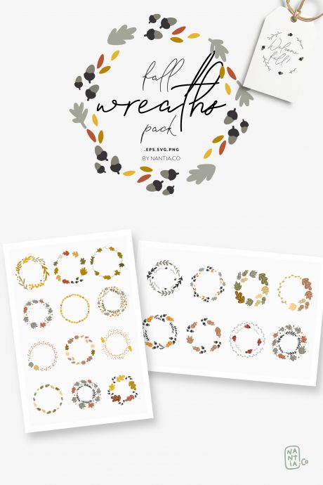 30 Fall Vector Wreaths Pack