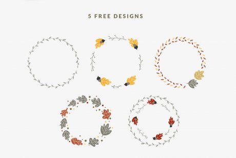 Free Fall Wreaths Vector Pack