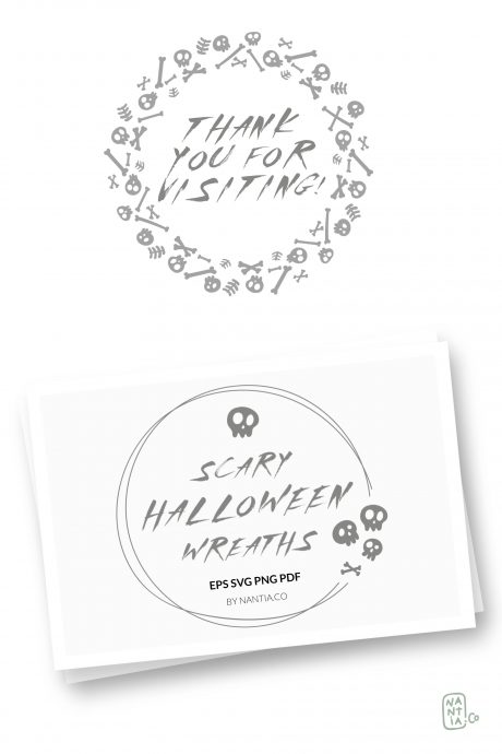 Super Scary Halloween Wreaths Vector Pack