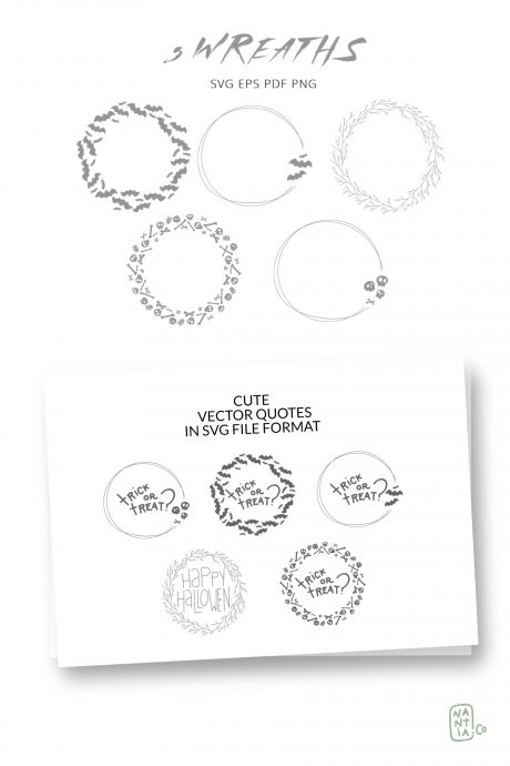 Super Scary Halloween Wreaths Vector Pack