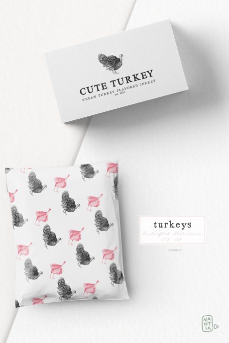 Hand drawn Turkeys Illustrations