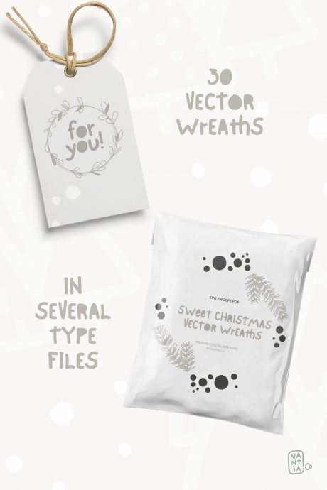 Sweet Christmas Vector Wreaths