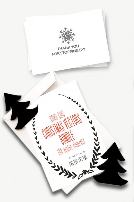 Boho-Chic Christmas Vectors Bundle