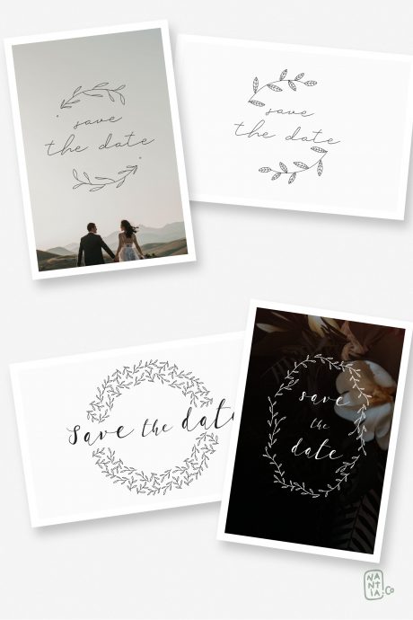 Save The Date Premade Wreath Logos