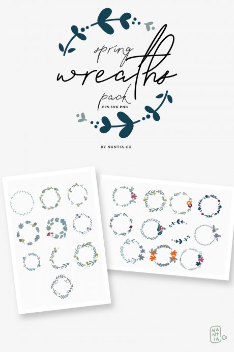 20 Spring Wreaths Vector Pack