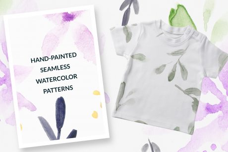 Violet Garden Watercolor Patterns