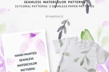 Violet Garden Watercolor Patterns