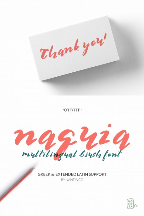 Multilingual Brush Font- Naquia Font