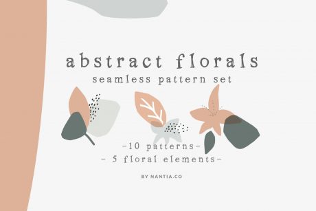 Abstract Floral Seamless Pattern Set