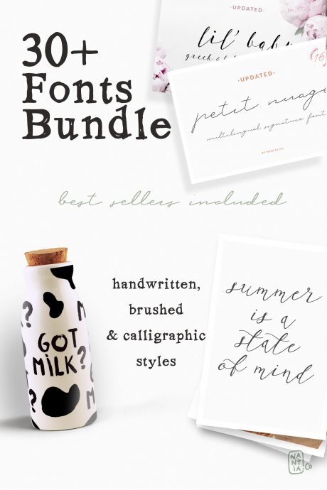 30+ Greek Fonts Bundle Vol. 1 By Nantia.covvv