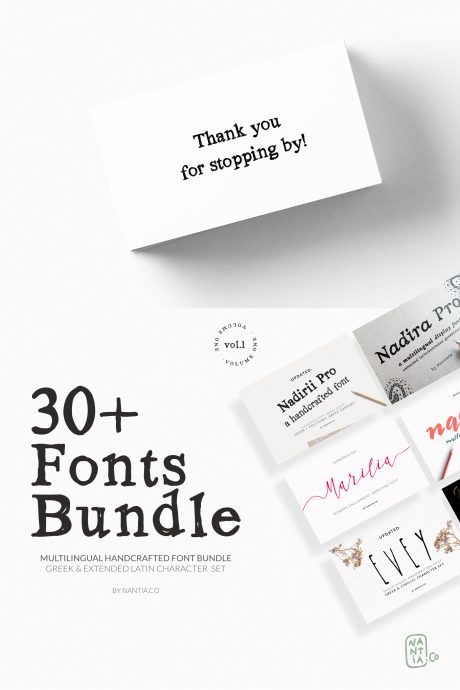 30+ Greek Fonts Bundle Vol. 1 By Nantia.co