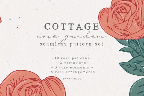 Cottage Rose Garden Pattern Set