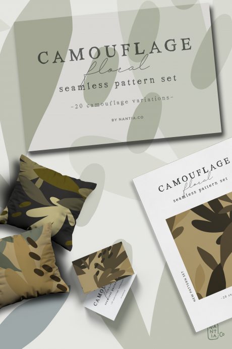 Camouflage Floral Pattern Set