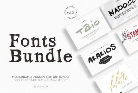 Greek Fonts Bundle Vol.2 By Nantia.co. Buy Nantia.co font bundles.