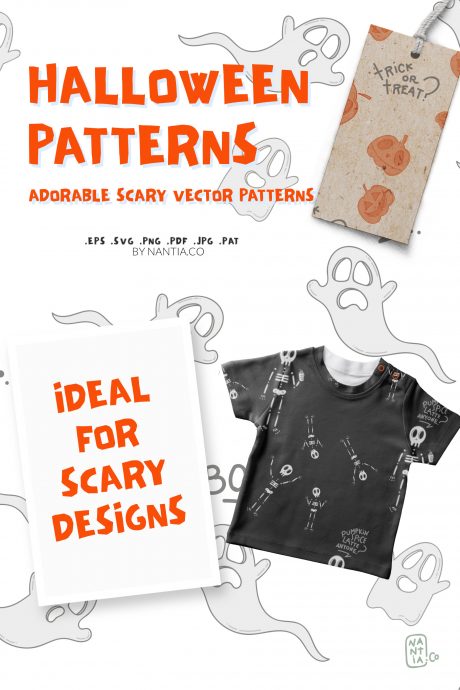 Halloween Seamless Vector Patterns Pack