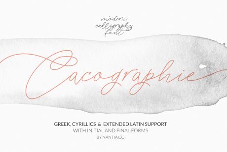 Cacographie Greek Cyrillic Calligraphy Font