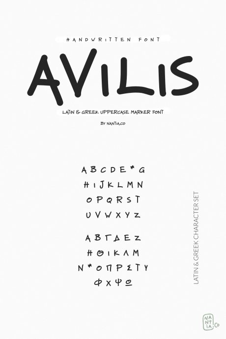 Avilis Uppercase Latin & Greek Font